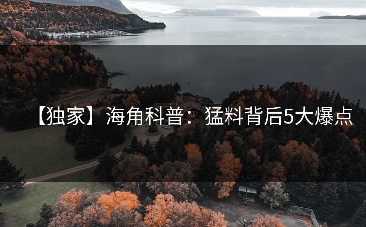 【独家】海角科普：猛料背后5大爆点